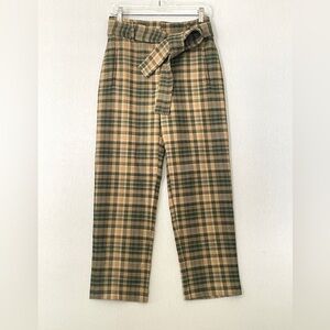 Aritzia NWOT Wilfred Plaid Tie-front Pant